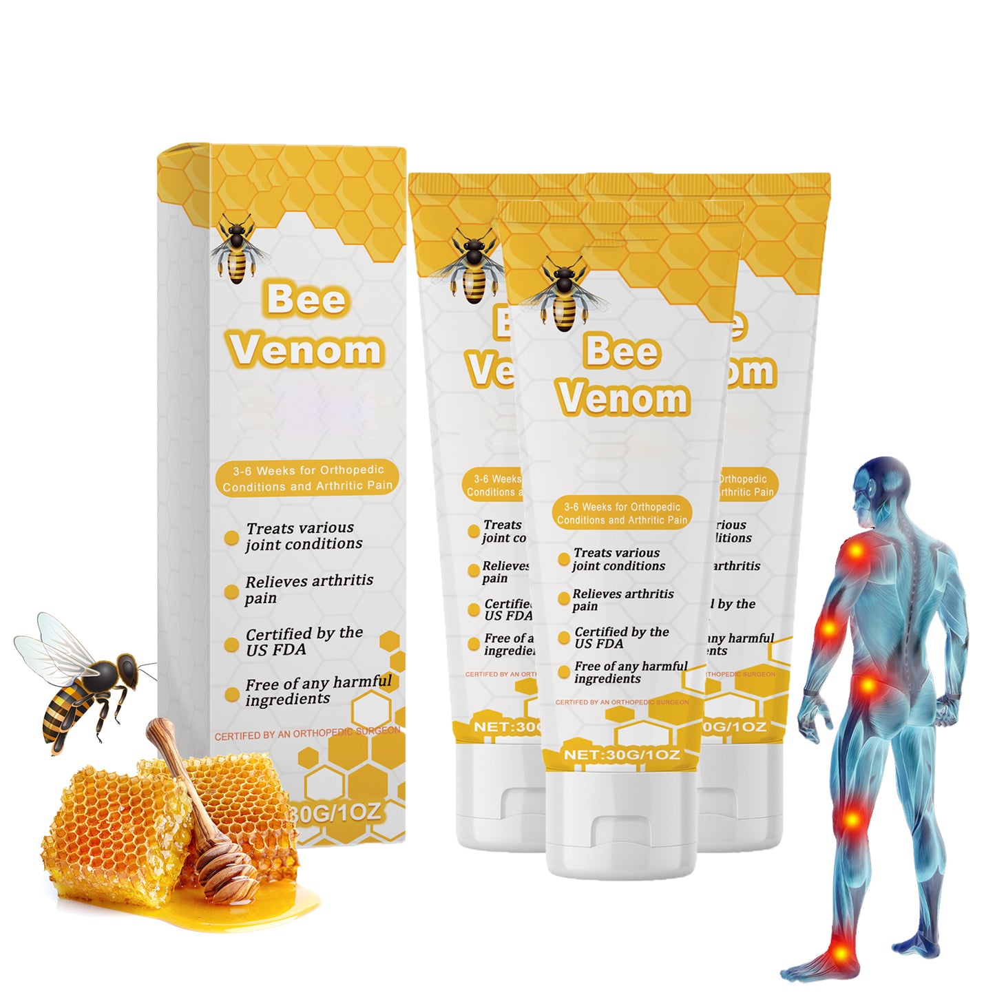 Bee Venom Specialized Therapeutic Gel, New Zealand Bee Venom Joint Relief Gel, Bee Venom Joint Physiotherapy Pain Relief Gel, Bee Venom Joint Pain Relief Gel