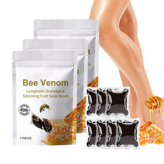 3 Pack Luklmca Bee Venom Foot Soak, Lukmlca Bee Venom Lymphatic Drainage & Slimming Foot Soak Beads