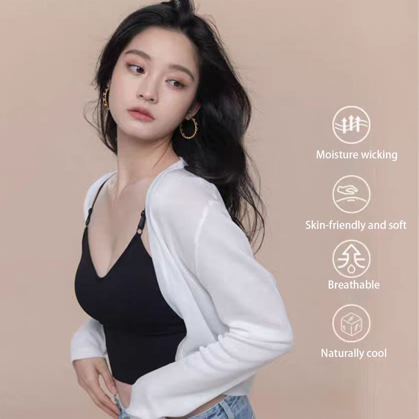 Sun Knit Cardigan Women's Ice Silk Cooling Thin Short Shawl Sunscreen Top Trip Air-Conditioned Coat