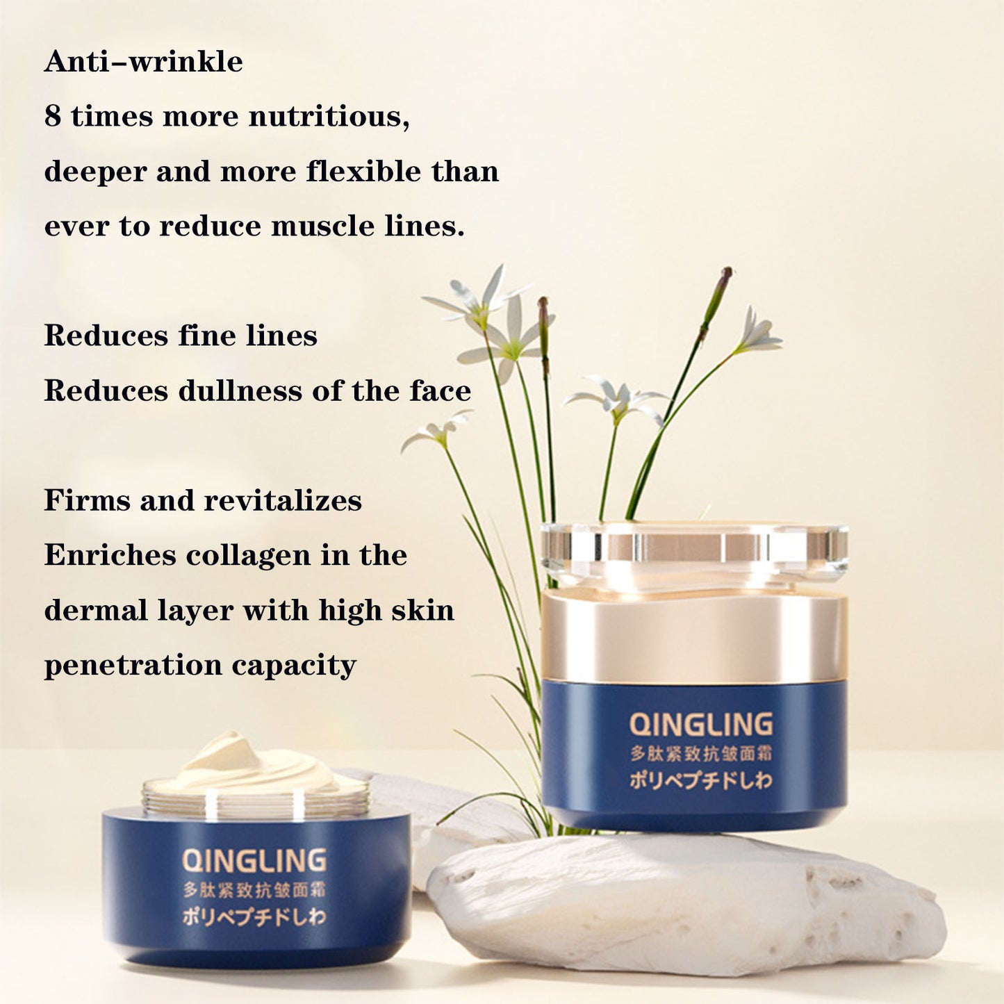 Qingling Face Cream, Japanese Qingling Wrinkle Removal Cream, Qingling Polypeptide Anti-Wrinkle Cream, Wrinkle Remover Cream for Face suitable for All Skin Types