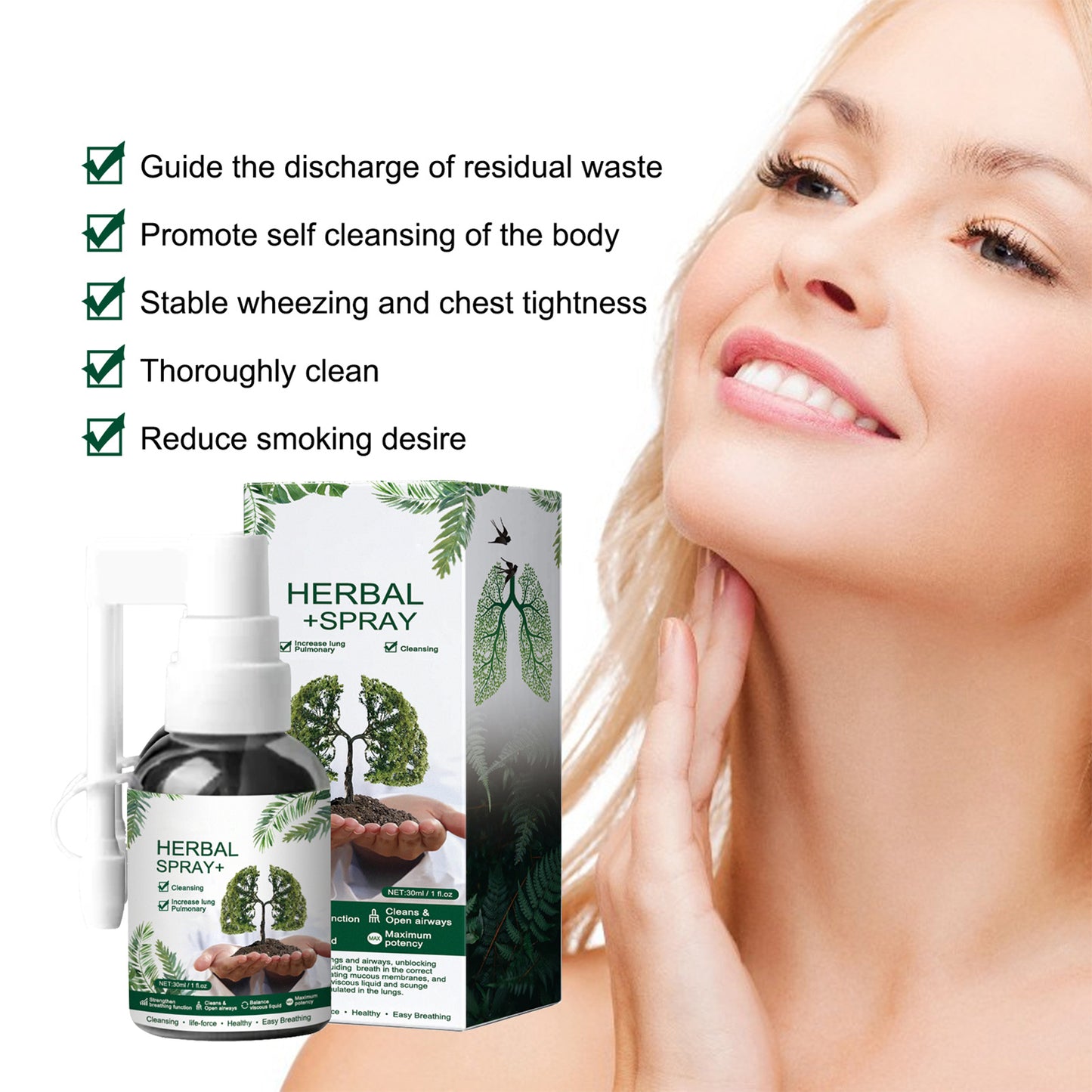 Lung Cleansing Spray, RespiNature Herbal Lung Cleanse Mist, Natural Herbal Lung Essence, Powerful Lung Support & Cleanse