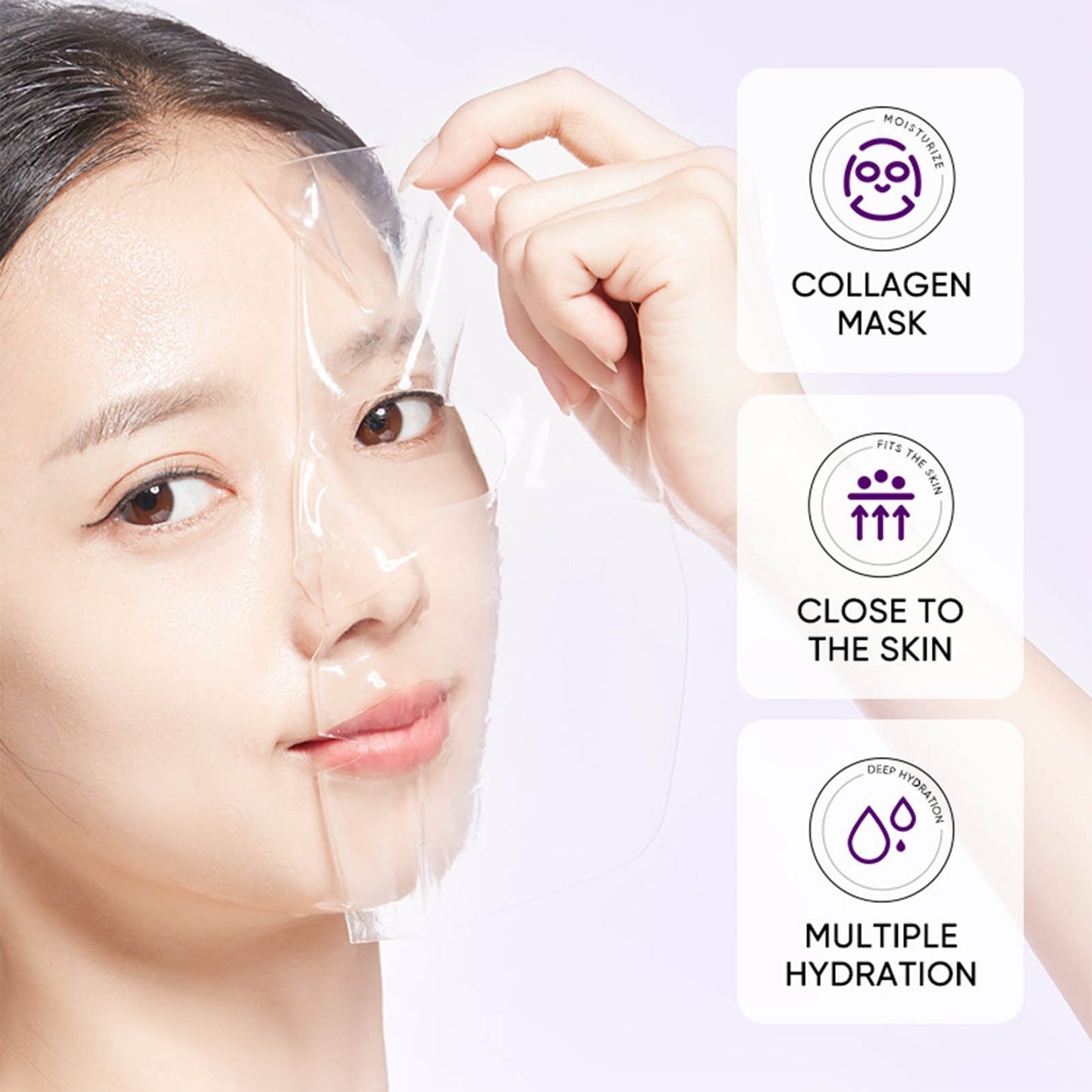 Skynpure-Pure Collagen Films, Highprime Collagen Film Face Mask, Collagen Film for Face, Korean Technology Collagen Film for Anti-Aging Effects